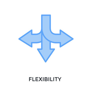 Flexibility Icon Lineal Blue Style. Vector Illustration For Graphic Design