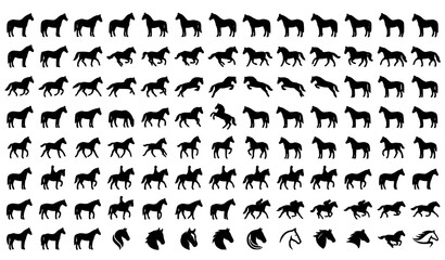 Black Cat Silhouette Collection with Multiple Walking Standing Sitting and Jumping Pose Vector Set © Crafts Home