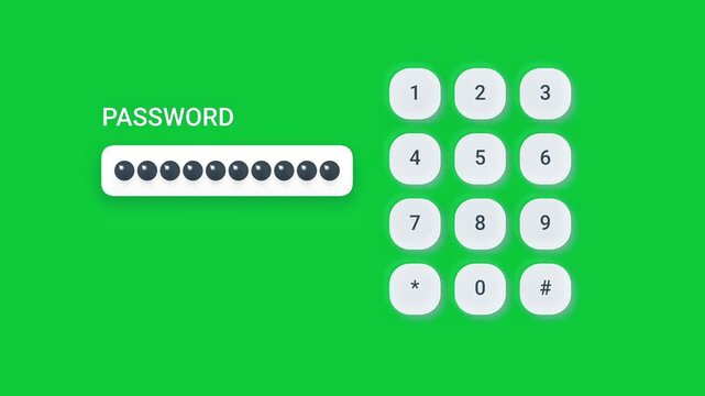 Digital Security Password Entry Screen with Keypad and Access Denied Message