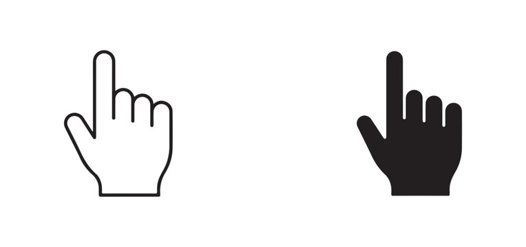 hand icons pointing up with index finger  hand gestures  pointing up  simple icons