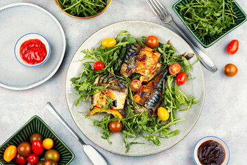 Seafood Dinner with Mackerel © nikolaydonetsk