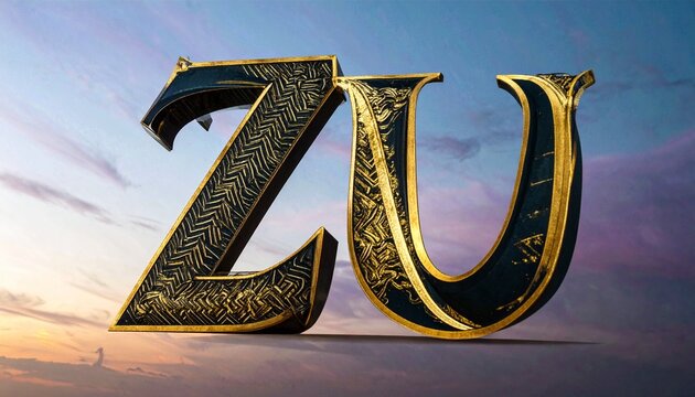 ZU trendy logotype template. Initial letter z and u classic font style. Creative logo