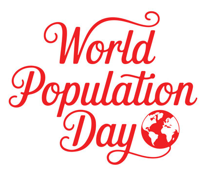 World Population Day Red Text on White Background