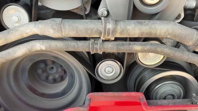 Trending Bus Engine Working Vehicle Mechanical System Transport Industry Technology in 4K Ultra HD footage.

