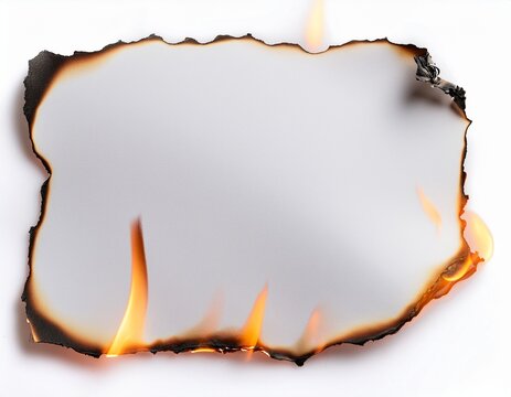 white paper with burning edges texture isolated on a white background burnt edge paper sheet
