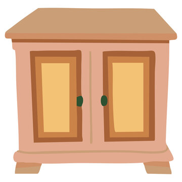 Classic Wooden Wardrobe Furniture Illustration