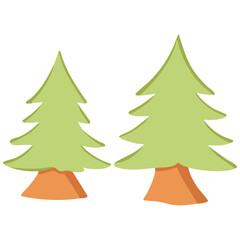 Obraz premium Pine Tree Forest Illustration