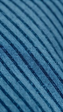 Close up detail of blue corduroy texture background