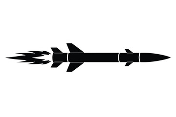 Fototapeta premium Cruise Missile Weapon Silhouette Vector for Military Defense Strike and War Game Design