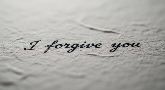 Forgiveness Message on Paper Background.