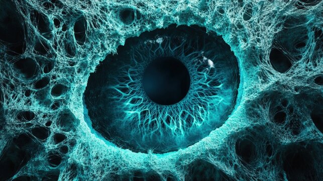 abstract eye with intricate network structure