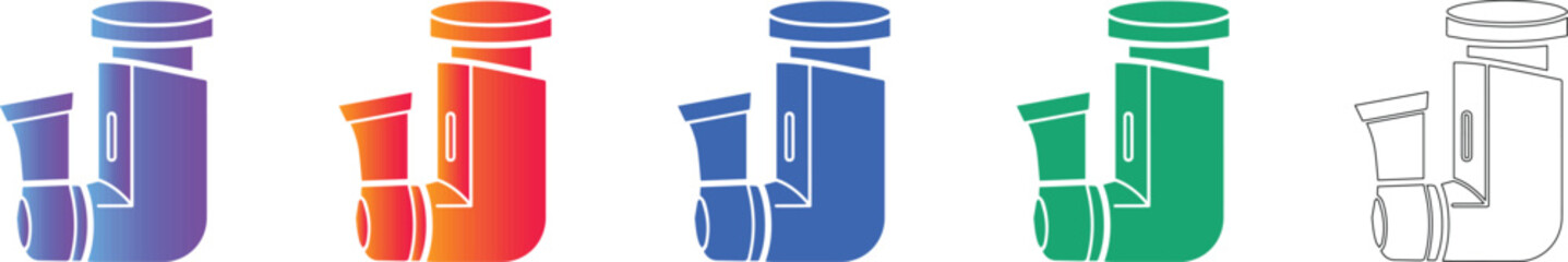 Medical Asthma Inhaler Device Icons © mr nexa design
