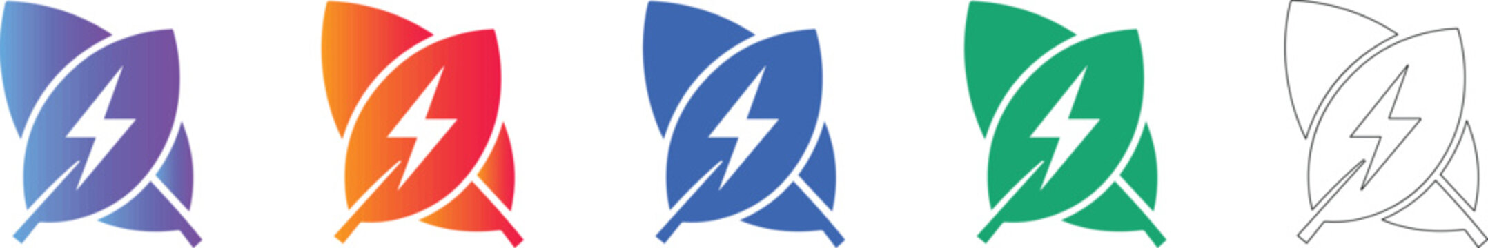 Eco Friendly Energy Leaf Icons