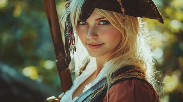 beautiful pirate woman cosplay