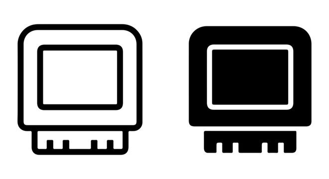 Retro Game Console Icon, Vintage Gaming Controller Symbol, Pixel Art Entertainment Element, 8-bit Technology Graphic