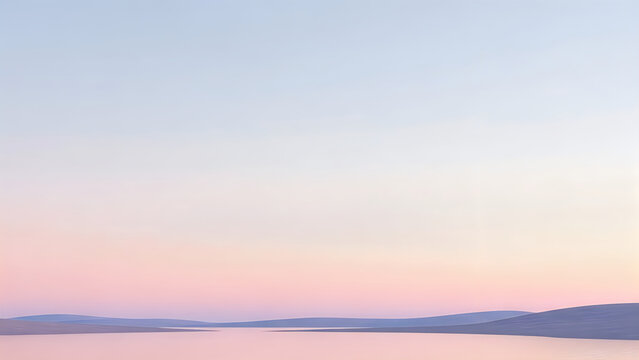Serene sunset over calm snowy landscape