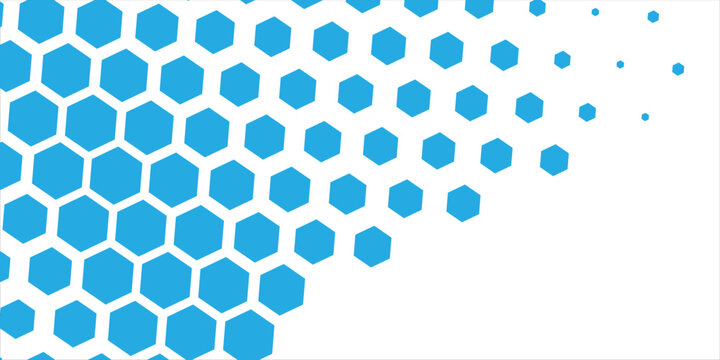 Geometric hexagon pattern background with pink and blue gradient. Simple futuristic abstract network design for business presentation