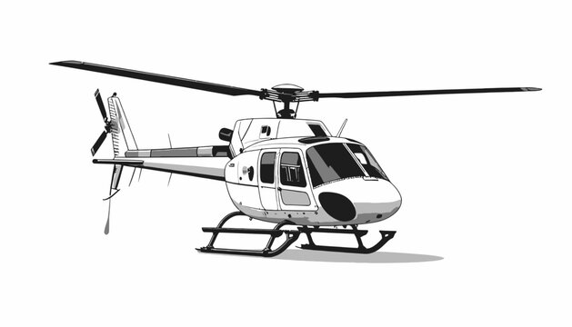 White Helicopter Main Rotor Blades.