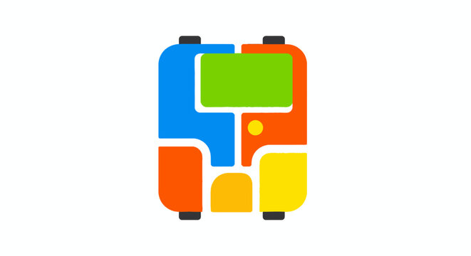 Colorful Suitcase Icon Design Travel.