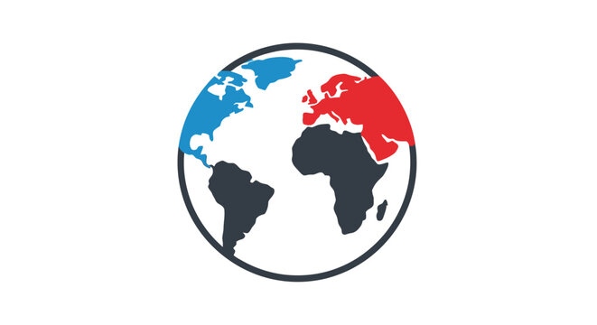Globe with Americas and Eurasia continents.