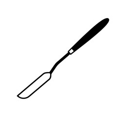 Fototapeta premium Minimalist black and white palette knife icon vector illustration of an art tool spatula