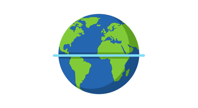 Earth Globe with Equator Line.