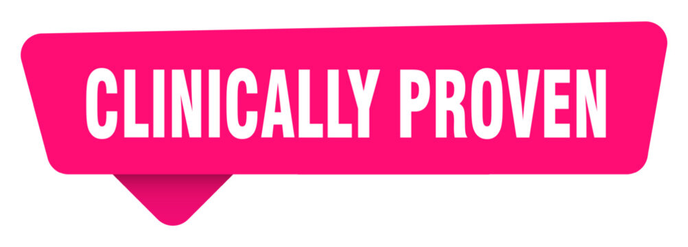 clinically proven magenta sticker isolated on transpatent background. clinically proven sign