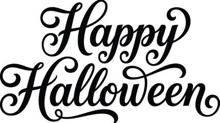 Happy halloween day typography elegant script calligraphy for festive celebrations and spooky designs © NASIMA