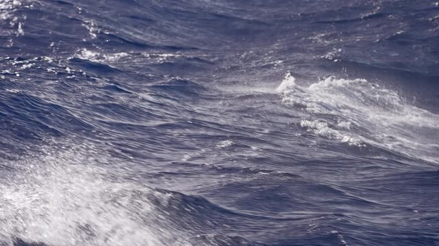 Splashing Blue Sea Surface During Drake Passage Crossing