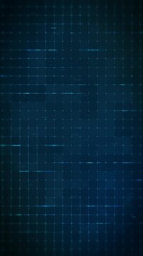 Abstract blue digital technology grid motion background front view with graphic glowing lines. Animate motion graphic