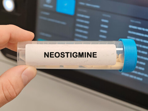 NEOSTIGMINE cholinesterase inhibitor for myasthenia gravis and bowel motility tablets in laboratory