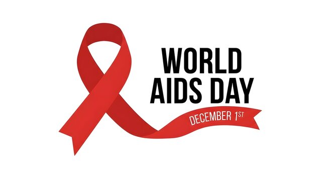 World aids day awareness december 1st red ribbon symbol