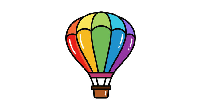 Colorful Hot Air Balloon Illustration.