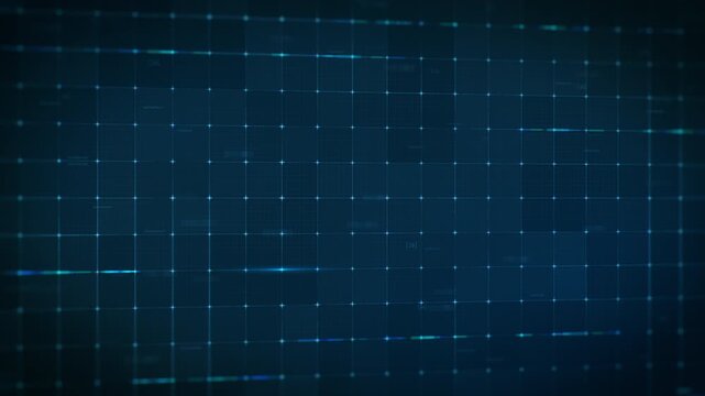 Abstract blue digital technology grid motion background perspective view with graphic glowing lines. Animate motion graphic