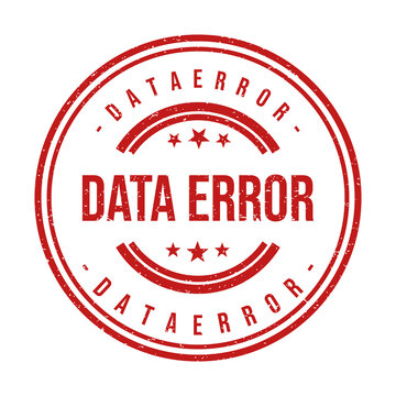 Red round rubber stamp with the text data error and grunge texture