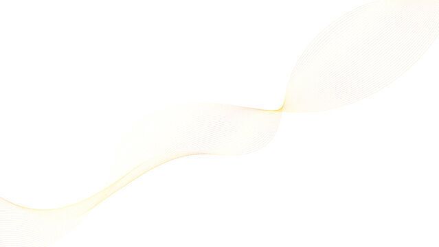 Abstract golden wave background, elegant flowing silk lines on white, minimalist luxury gold ribbon vector, soft curved motion graphic