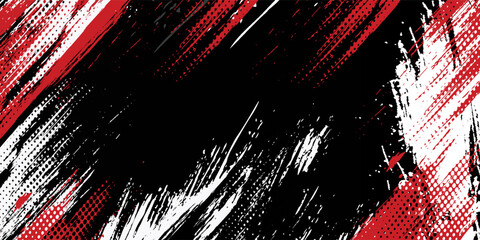 Gaming esport background striking stripes electric banner vector illustration design red black grunge brush wing comic pattern modern abstract concept livery stripes decal paint splash splatter.eps 10 © Samsul