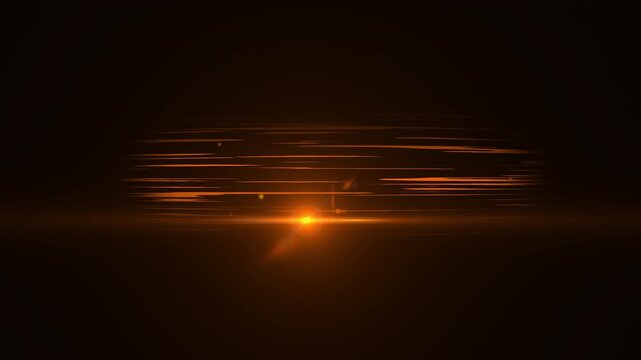 Professional warm orange anamorphic lens flare overlay featuring realistic horizontal optical light and cinematic glow.