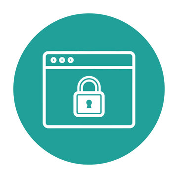 Secure website browser with padlock icon on screen
