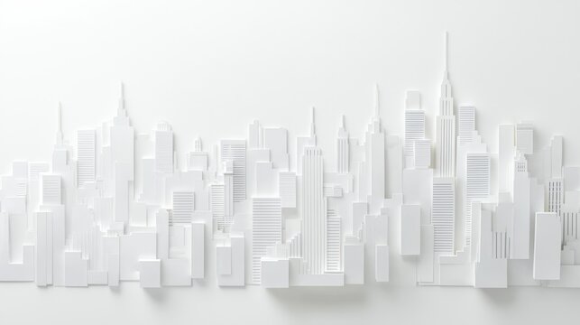 Modern aesthetics blend in a white paper layout emphasizing abstract city scenes.