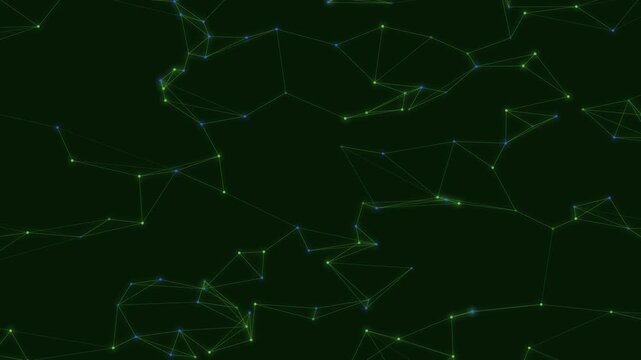Green Plexus Mesh Network Technology Motion Background Loop