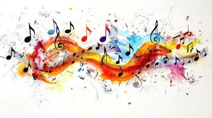 Naklejka premium Whirlwind of Colorful Sound 