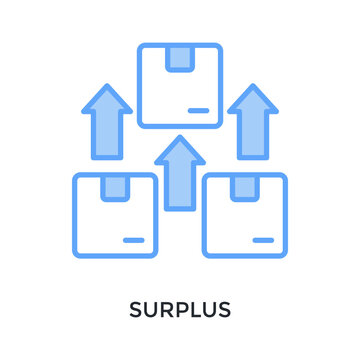 Surplus Icon Lineal Blue Style. Vector Illustration For Graphic Design