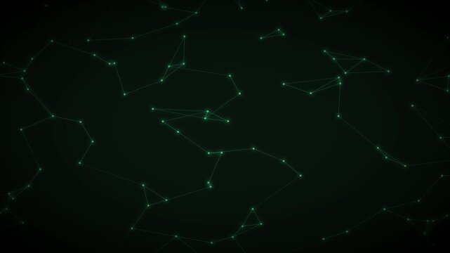 Emerald Plexus Mesh Network Technology Motion Background Loop