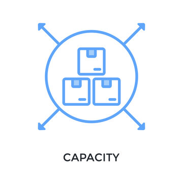 Capacity Icon Lineal Blue Style. Vector Illustration For Graphic Design