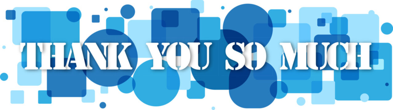 Gratitude message 'thank you so much' with colorful dot accents on a stark black background ideal for social media posts