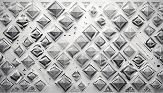 white background with scattered grey textured diamond shapes and dots abstract pattern