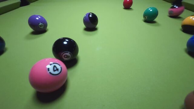 a pool break in a game breaking the balls apart