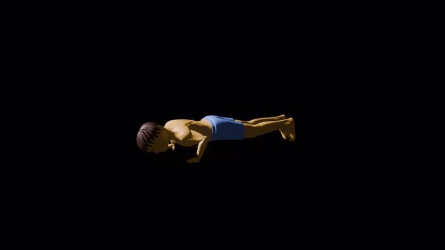 Cartoon Body Builder with  Alpha Channel