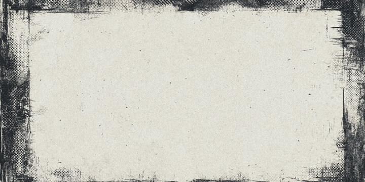 Distressed rectangular frame with grunge texture and dark gray coloration worn weathered aged scale monochrome